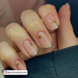 Silver French Tip Nails Almond