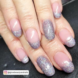 Silver French Tips Nails
