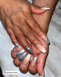 Silver Tip French Nails