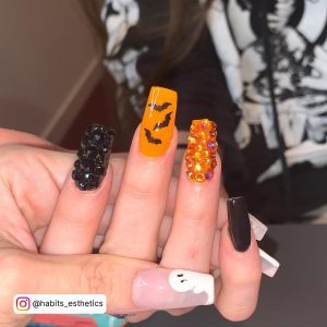 Simple Halloween Nails Orange