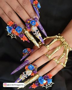 Simple Purple Halloween Nails