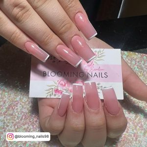 Square French Ombre Nails