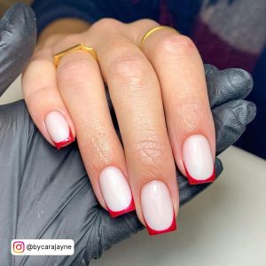 Square French Tip Acrylic Nails