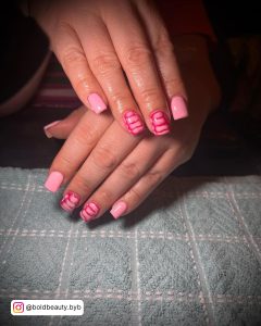 Square Short Pink Nails
