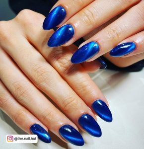 Summer Blue Gel Nails