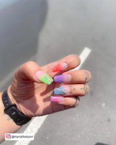Summer Color Ombre Nails