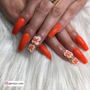 Summer Nails Orange And Pink