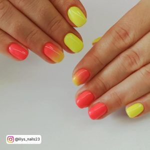 Summer Nails Orange And Yellow