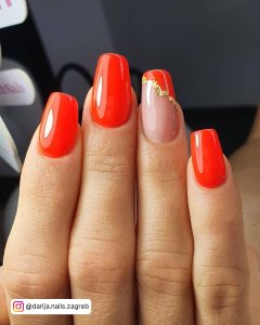 Summer Orange And Pink Nails