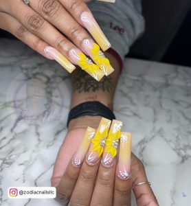 Summer Yellow Ombre Nails