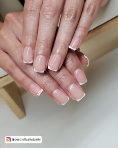 Thin French Tip Acrylic Nails