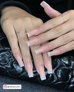 Thin French Tip Nails Almond