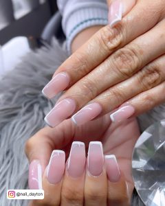 Thin French Tip Nails Oval