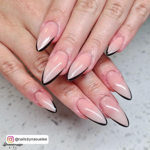 Thin French Tip Nails Round