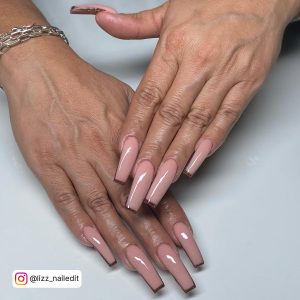 Thin Square French Tip Nails
