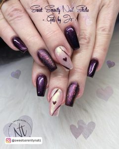 Valentine Nails Purple