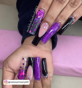 Valentines Nails Purple