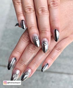 White And Grey Ombre Nails
