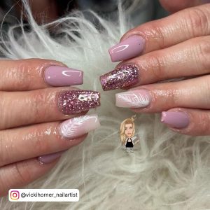 White And Rose Gold Nails