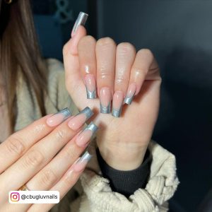 White Chrome Gel Nails
