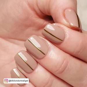 White Gold And Nude Nails