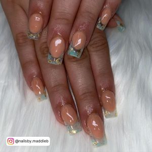 White Marble With Gold Nails