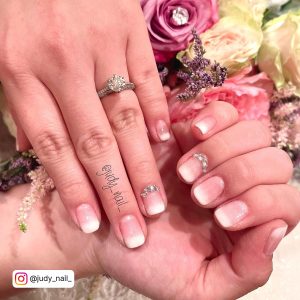 White Ombre Nails Wedding