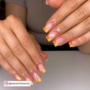 Yellow And Orange Nail Designs