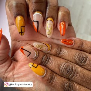 Yellow And Orange Ombre Nails