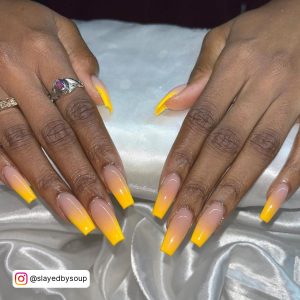 Yellow And Pink Ombre Nails