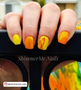 Yellow Orange Color Nails