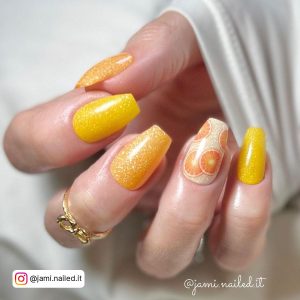 Yellow Orange Nails